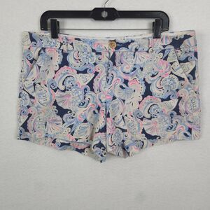 Lilly Pulitzer The Callahan Short Womens Size 14 Tropical Floral Print Pockets